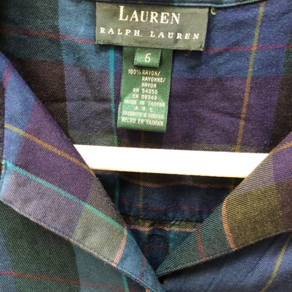 Vintage Cabincore Y2K Ralph Lauren Plaid Monogrammed Button down - Picture 2 of 5